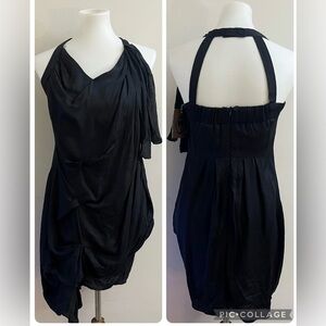 TOV Holy Black Ruched Mini Dress Party LBD Office  Holiday